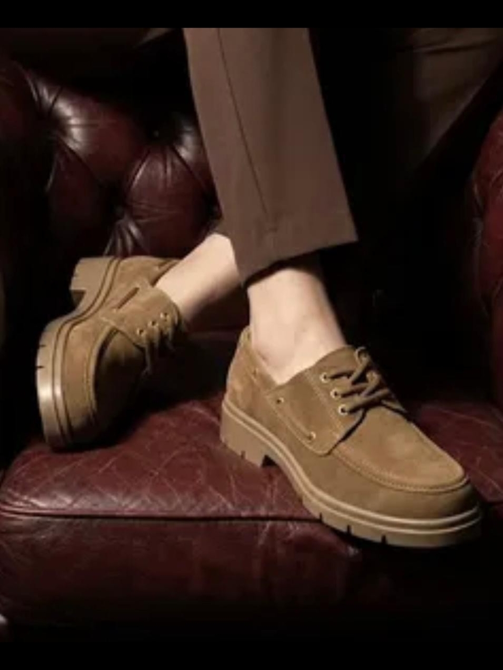 Sperry Women’s Platform Lug Sole Moccasins Brown Suede Chunky Loafers
